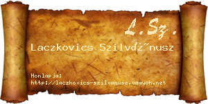 Laczkovics Szilvánusz névjegykártya